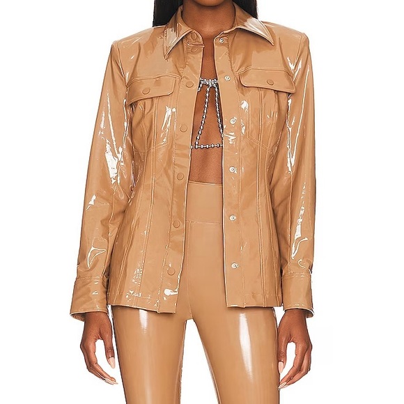 Camila Coelho Jackets & Blazers - Camila Coelho Taurus Shacket Brown